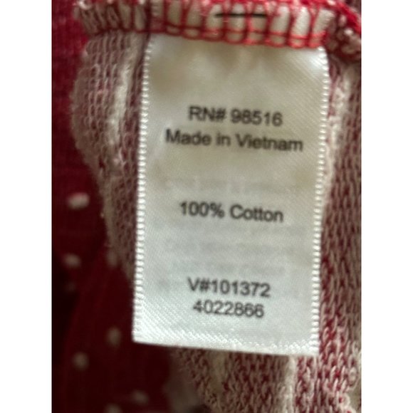 Coldwater Creek size XL 100% cotton red Swiss dot cropped long sleeve top - Picture 5 of 7